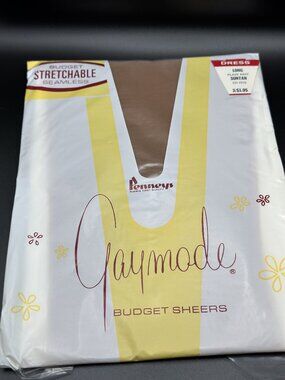 Vintage JC Penny's GAYMODE Hosiery Stockings Long plain knit suntan